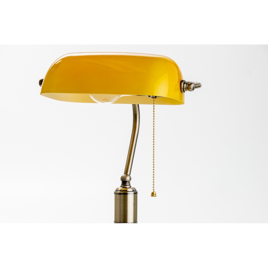 Brilagi - Bordslampa BANK OFFICE 1xE27/60W/230V mässing/orange