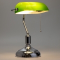 Brilagi - Bordslampa BANK OFFICE 1xE27/60W/230V skinande krom/grön