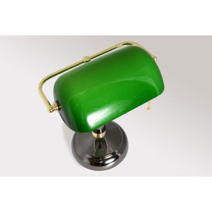 Brilagi - Bordslampa BANK OFFICE 1xE27/60W/230V svart/guld/grön