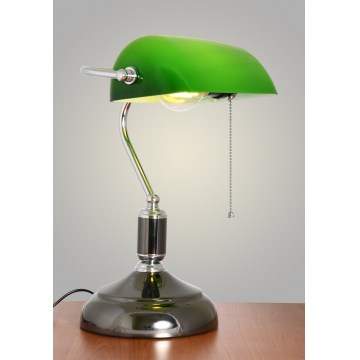 Brilagi - Bordslampa BANK OFFICE 1xE27/60W/230V svart/silver/grön