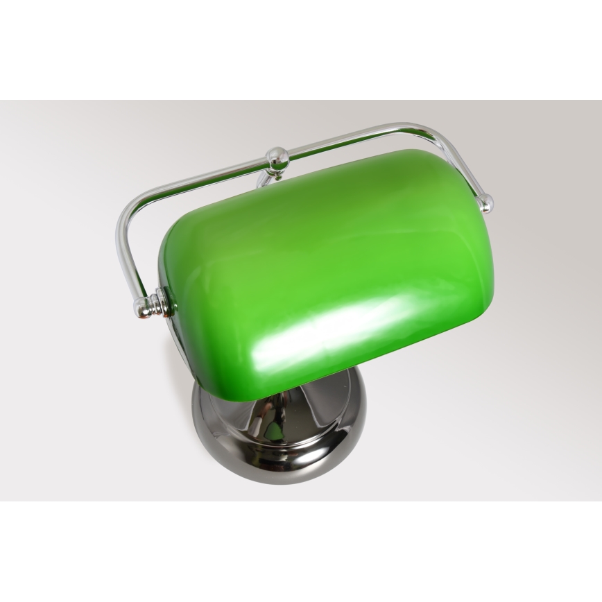 Brilagi - Bordslampa BANK OFFICE 1xE27/60W/230V svart/silver/grön