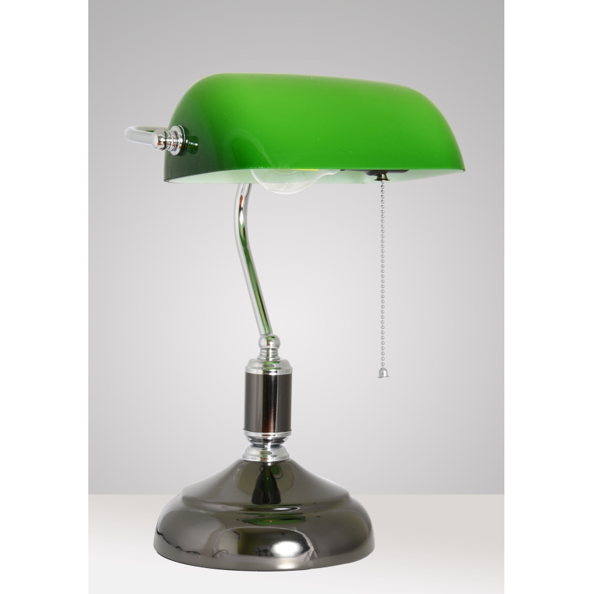 Brilagi - Bordslampa BANK OFFICE 1xE27/60W/230V svart/silver/grön