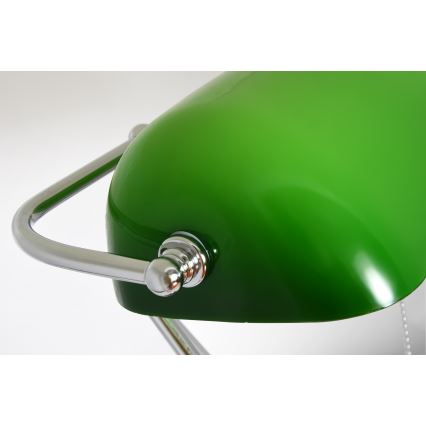 Brilagi - Bordslampa BANK OFFICE 1xE27/60W/230V svart/silver/grön