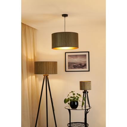 Brilagi - Bordslampa BOSTON ROLLER 1xE27/15W/230V strå brun/guld
