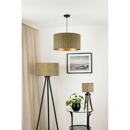 Brilagi - Bordslampa BOSTON ROLLER 1xE27/15W/230V strå brun/guld