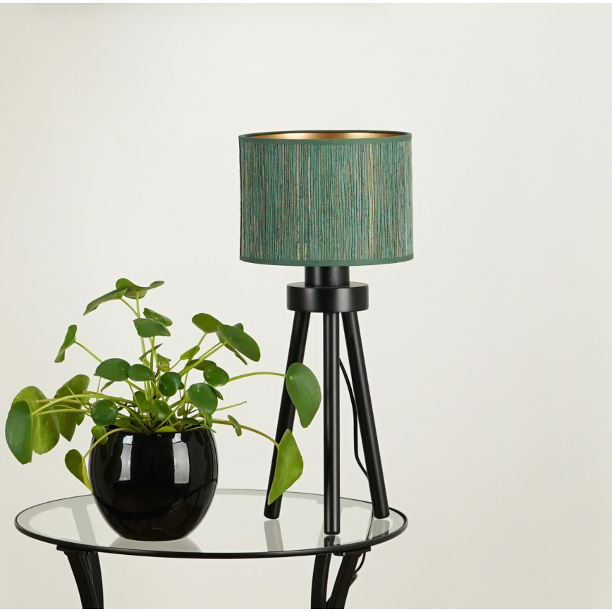 Brilagi - Bordslampa BOSTON ROLLER 1xE27/15W/230V strå grön/guld