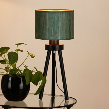 Brilagi - Bordslampa BOSTON ROLLER 1xE27/15W/230V strå grön/guld