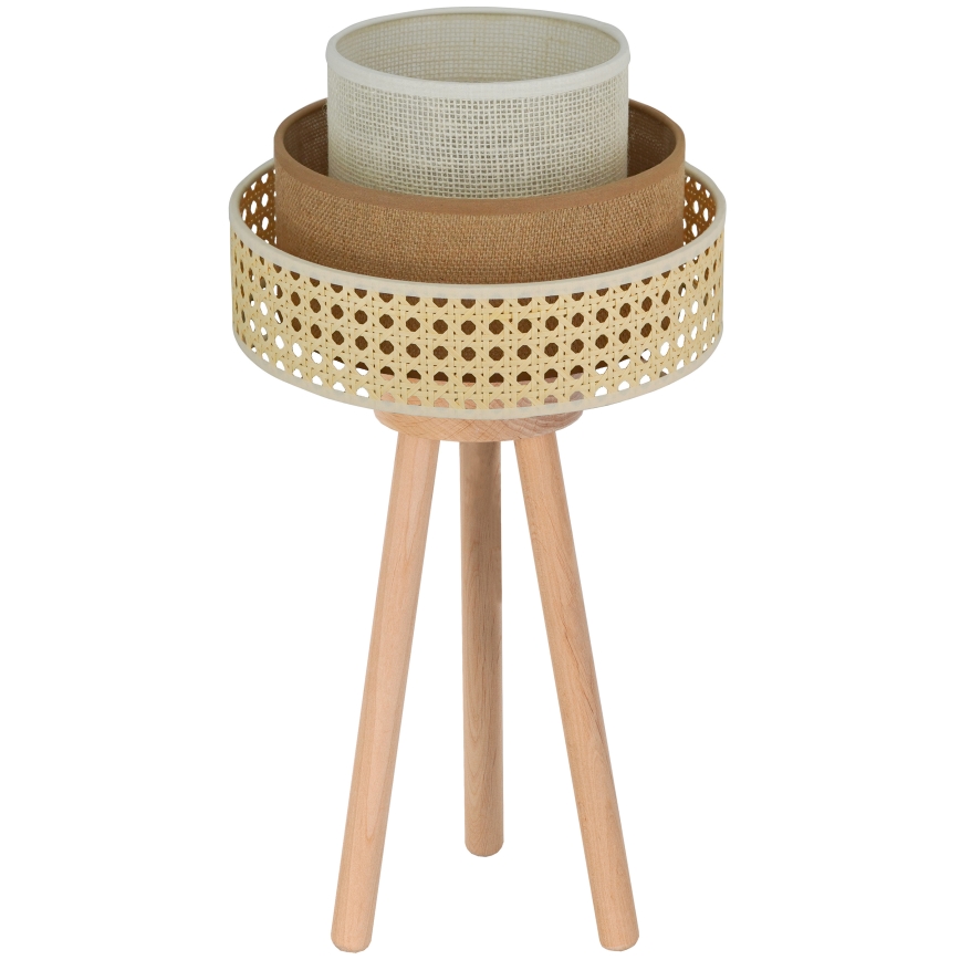 Brilagi - Bordslampa CEDAR LUNETA 1xE27/15W/230V beige/brun/grädde