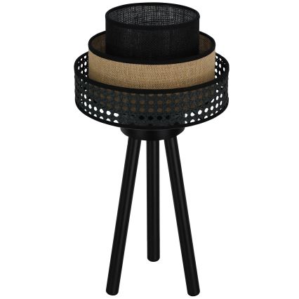 Brilagi - Bordslampa DAKOTA LUNETA 1xE27/15W/230V svart/beige