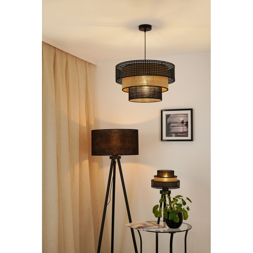 Brilagi - Bordslampa DAKOTA LUNETA 1xE27/15W/230V svart/beige
