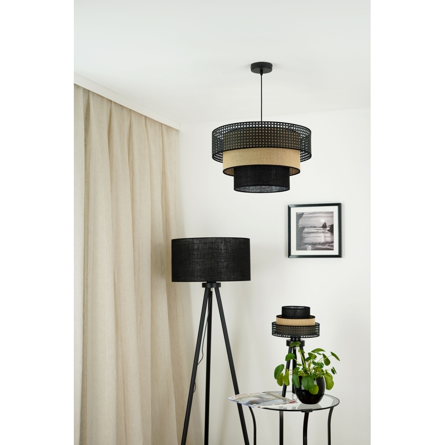 Brilagi - Bordslampa DAKOTA LUNETA 1xE27/15W/230V svart/beige