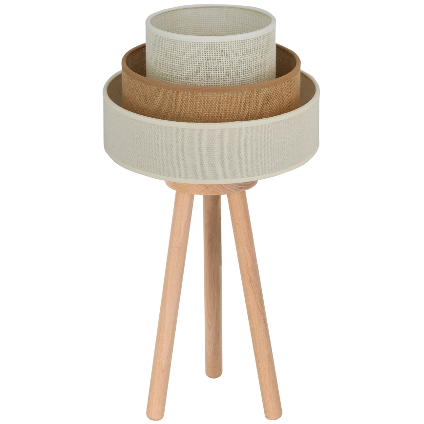 Brilagi - Bordslampa DENVER LUNETA 1xE27/15W/230V beige/brun/grädde