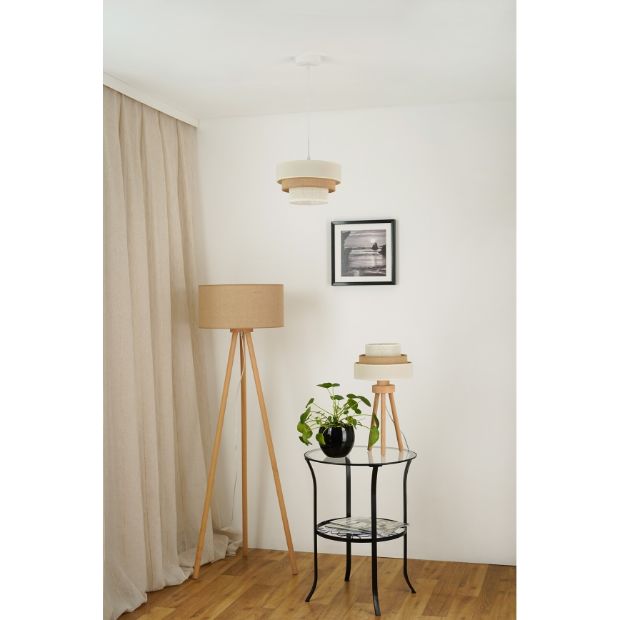 Brilagi - Bordslampa DENVER LUNETA 1xE27/15W/230V beige/brun/grädde