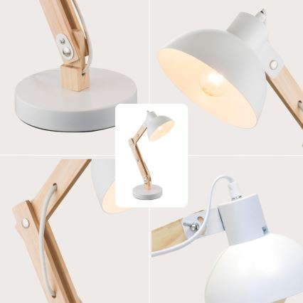 Brilagi - Bordslampa FOCUS 1xE27/40W/230V vit