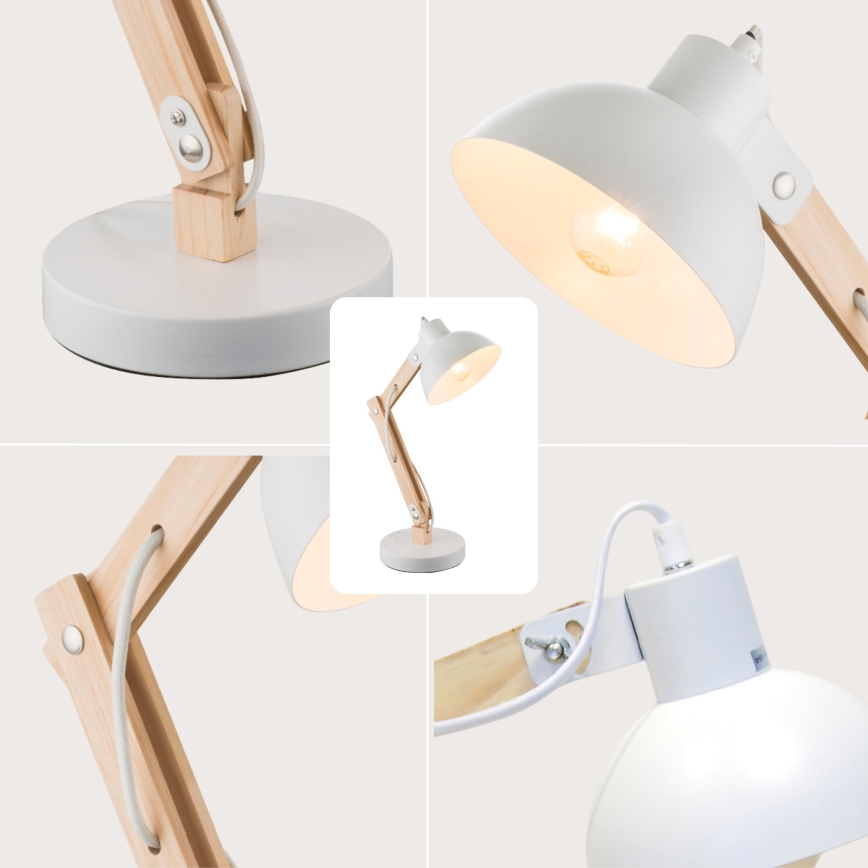 Brilagi - Bordslampa FOCUS 1xE27/40W/230V vit