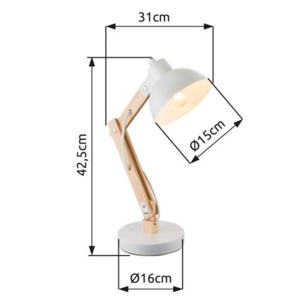 Brilagi - Bordslampa FOCUS 1xE27/40W/230V vit