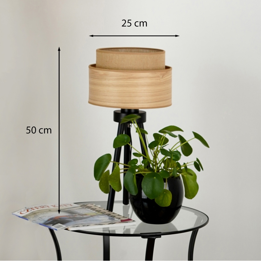 Brilagi - Bordslampa MONTANA BOHO 1xE27/15W/230V brun/svart