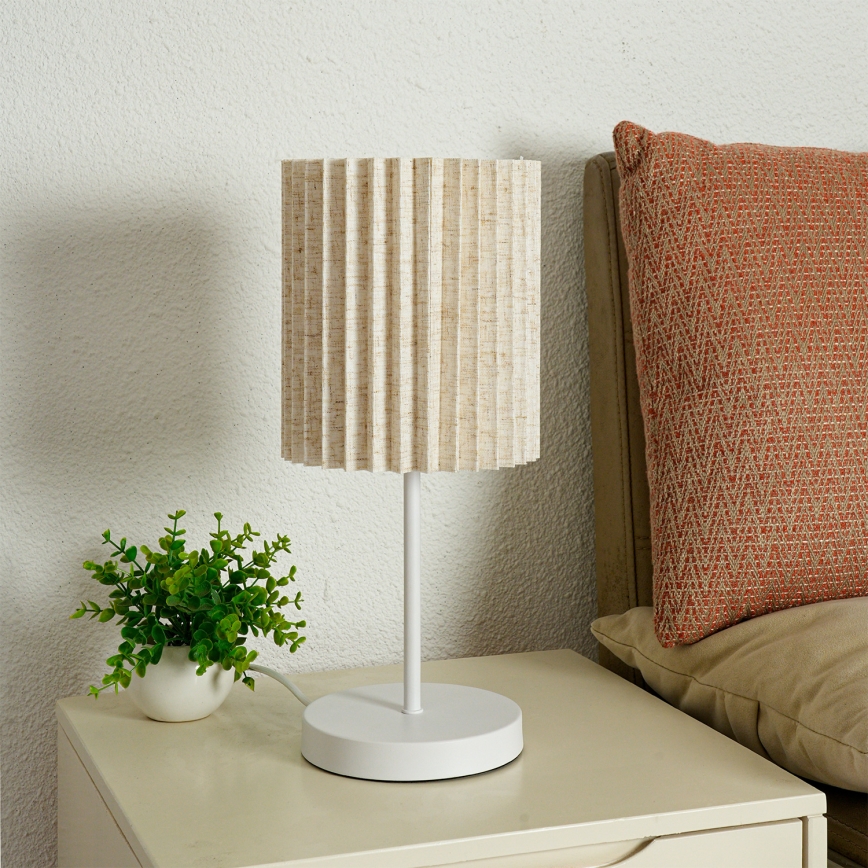 Brilagi - Bordslampa NORDIC WAVE 1xE27/15W/230V lin/vit