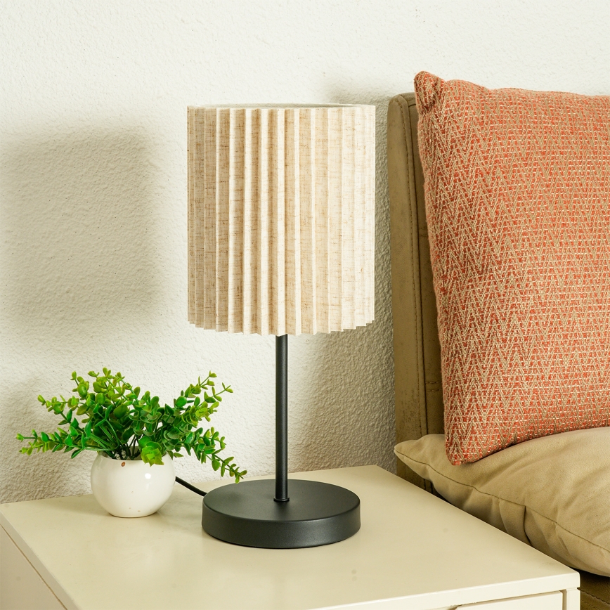 Brilagi - Bordslampa NORDIC WAVE 1xE27/15W/230V linne/svart