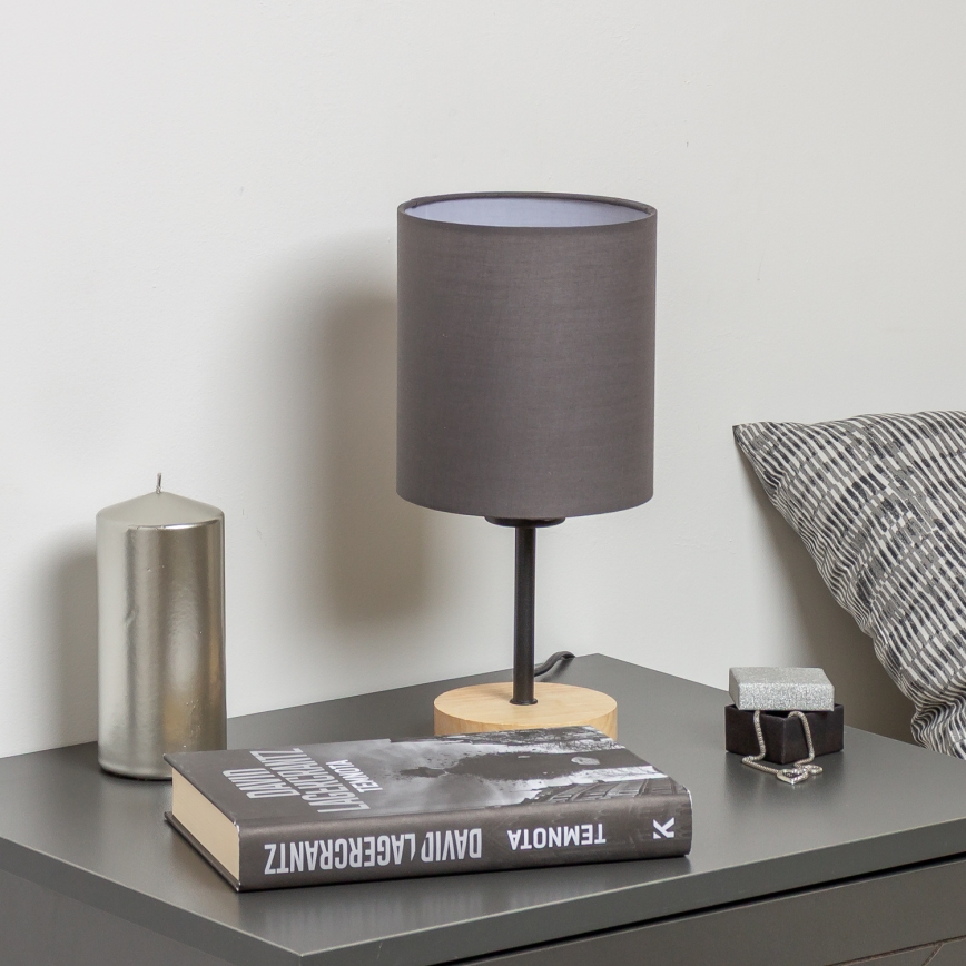 Brilagi - Bordslampa NUBILA WOOD 1xE27/25W/230V ek/antracit