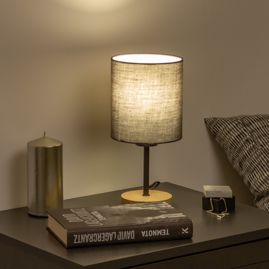 Brilagi - Bordslampa NUBILA WOOD 1xE27/25W/230V ek/antracit