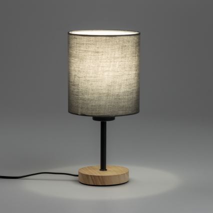 Brilagi - Bordslampa NUBILA WOOD 1xE27/25W/230V ek/antracit