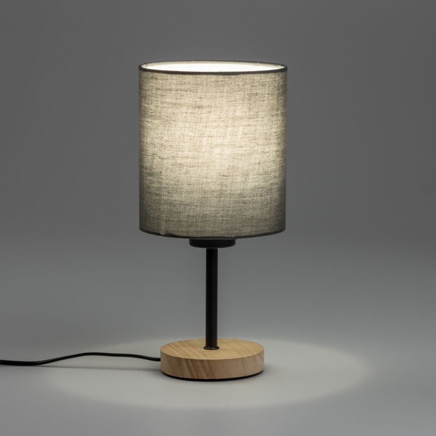 Brilagi - Bordslampa NUBILA WOOD 1xE27/25W/230V ek/antracit
