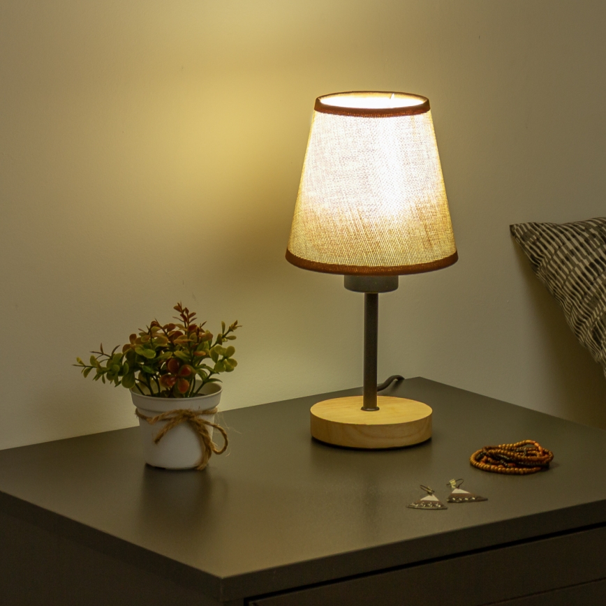 Brilagi - Bordslampa NUBILA WOOD 1xE27/25W/230V ek/brun