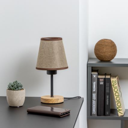 Brilagi - Bordslampa NUBILA WOOD 1xE27/25W/230V ek/brun