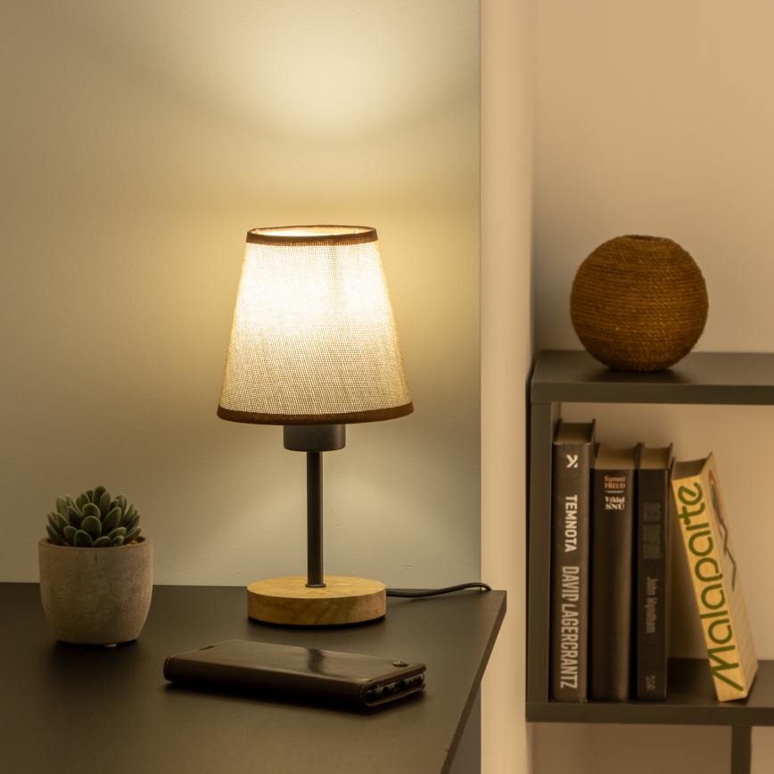 Brilagi - Bordslampa NUBILA WOOD 1xE27/25W/230V ek/brun