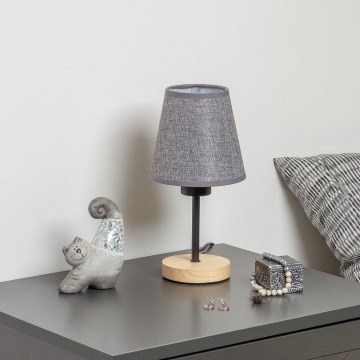 Brilagi - Bordslampa NUBILA WOOD 1xE27/25W/230V ek/grå