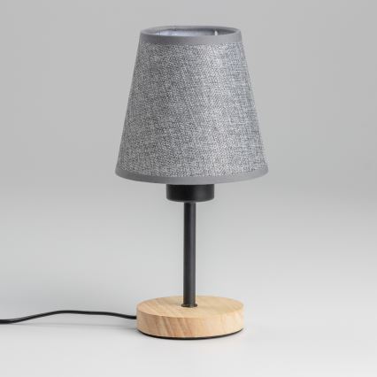 Brilagi - Bordslampa NUBILA WOOD 1xE27/25W/230V ek/grå