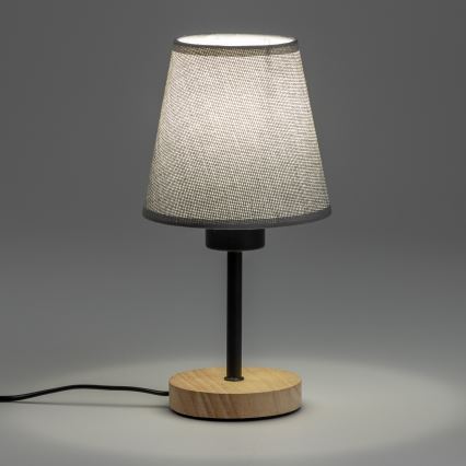 Brilagi - Bordslampa NUBILA WOOD 1xE27/25W/230V ek/grå