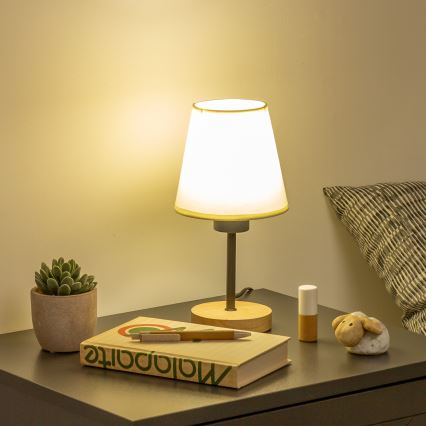 Brilagi - Bordslampa NUBILA WOOD 1xE27/25W/230V ek/grädde