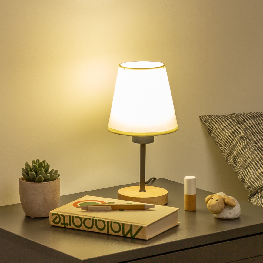 Brilagi - Bordslampa NUBILA WOOD 1xE27/25W/230V ek/grädde