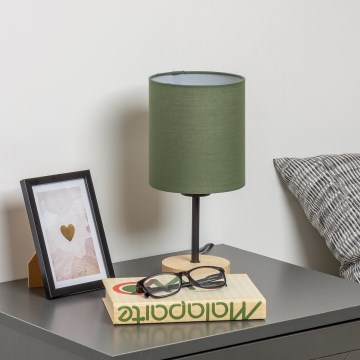 Brilagi - Bordslampa NUBILA WOOD 1xE27/25W/230V ek/grön