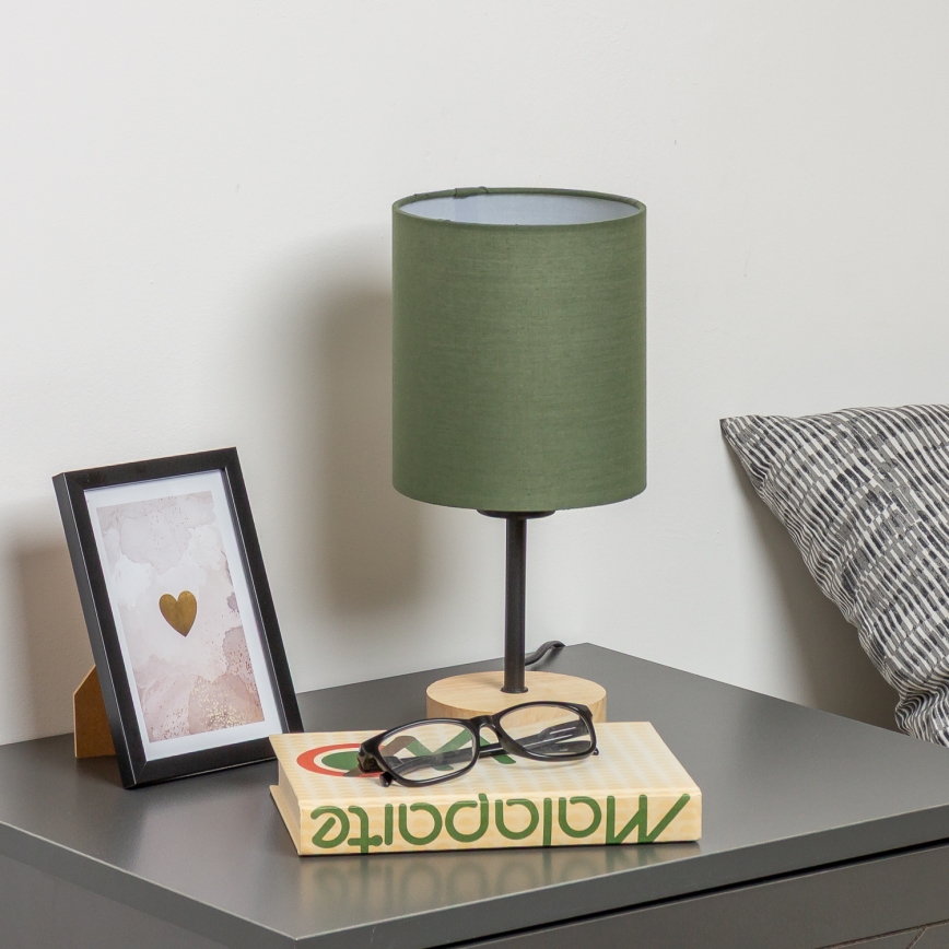 Brilagi - Bordslampa NUBILA WOOD 1xE27/25W/230V ek/grön