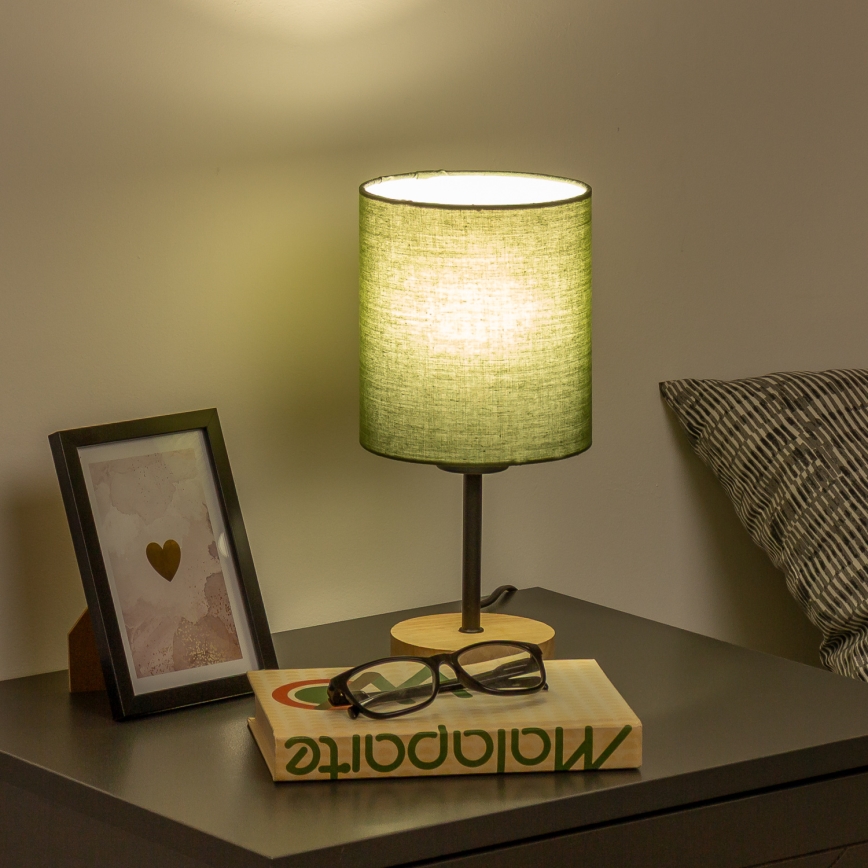 Brilagi - Bordslampa NUBILA WOOD 1xE27/25W/230V ek/grön