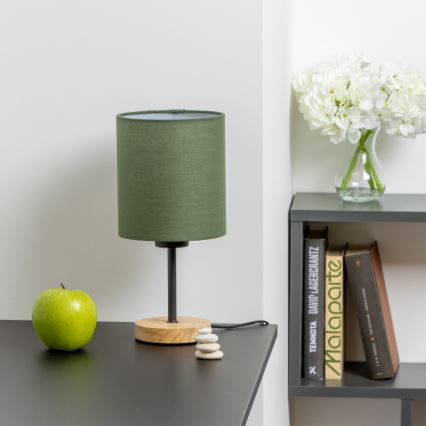 Brilagi - Bordslampa NUBILA WOOD 1xE27/25W/230V ek/grön