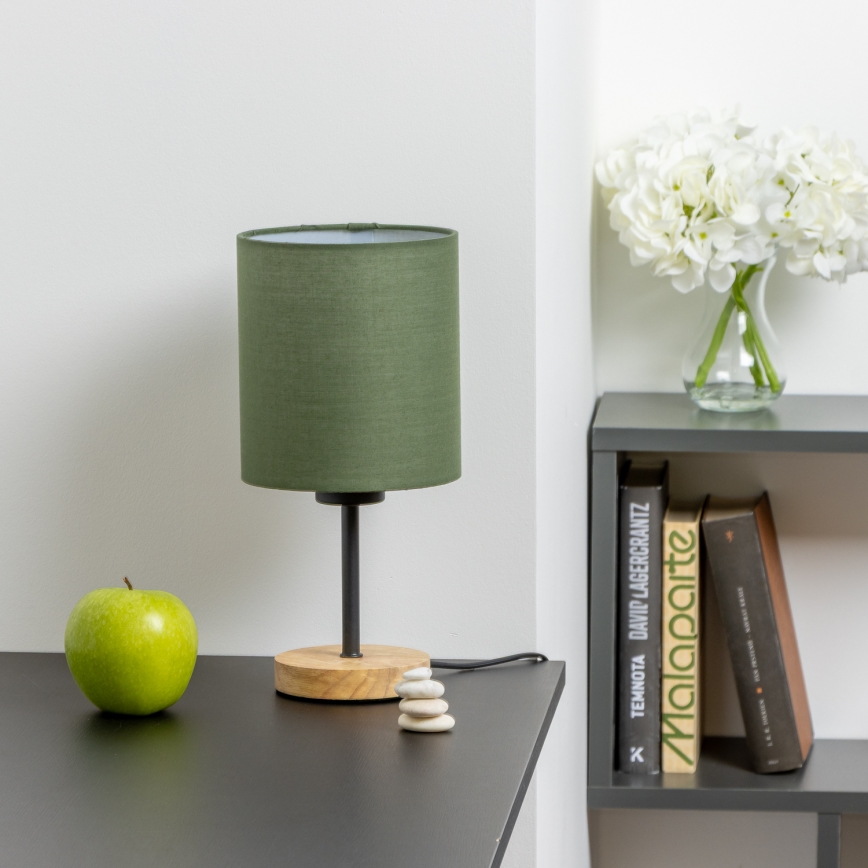 Brilagi - Bordslampa NUBILA WOOD 1xE27/25W/230V ek/grön