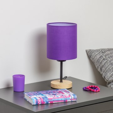 Brilagi - Bordslampa NUBILA WOOD 1xE27/25W/230V ek/lila