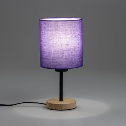Brilagi - Bordslampa NUBILA WOOD 1xE27/25W/230V ek/lila