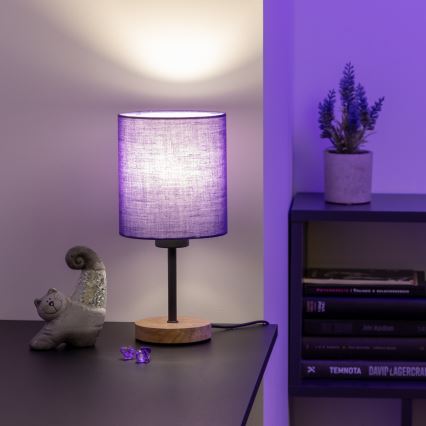 Brilagi - Bordslampa NUBILA WOOD 1xE27/25W/230V ek/lila