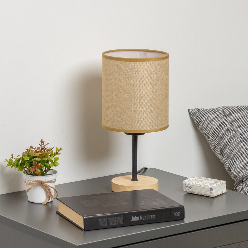 Brilagi - Bordslampa NUBILA WOOD 1xE27/25W/230V ek/ljusbrun