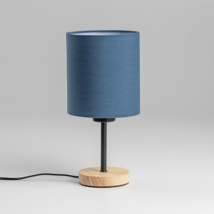 Brilagi - Bordslampa NUBILA WOOD 1xE27/25W/230V ek/mörkblå