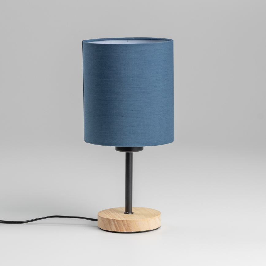 Brilagi - Bordslampa NUBILA WOOD 1xE27/25W/230V ek/mörkblå