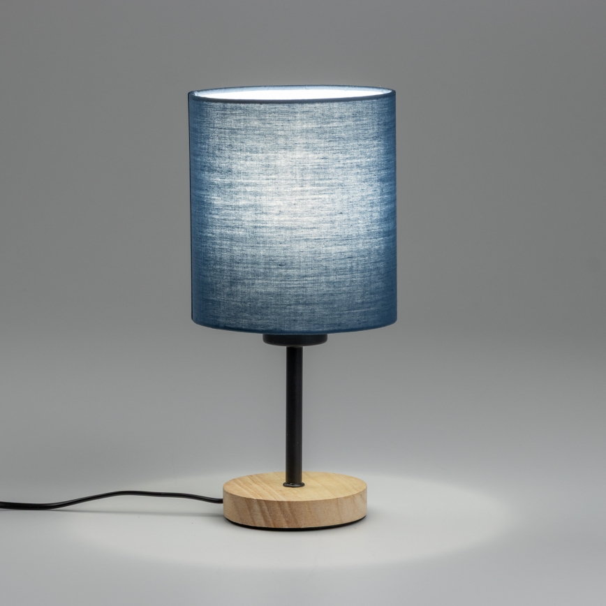 Brilagi - Bordslampa NUBILA WOOD 1xE27/25W/230V ek/mörkblå