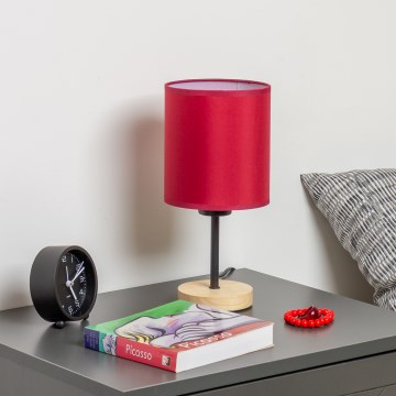 Brilagi - Bordslampa NUBILA WOOD 1xE27/25W/230V ek/Pompejan röd