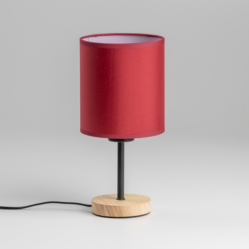 Brilagi - Bordslampa NUBILA WOOD 1xE27/25W/230V ek/Pompejan röd