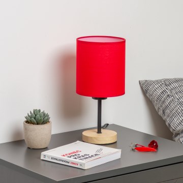 Brilagi - Bordslampa NUBILA WOOD 1xE27/25W/230V ek/röd